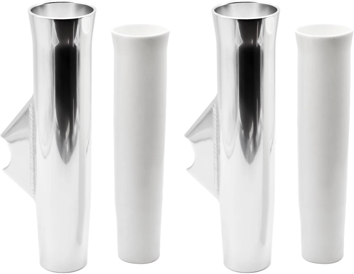 Vinland Marine Weld-on Aluminum Rod Holder w/PVC Liner, for Fishing T-Top, Aluminum Boat, Tig Weld Rod Holder