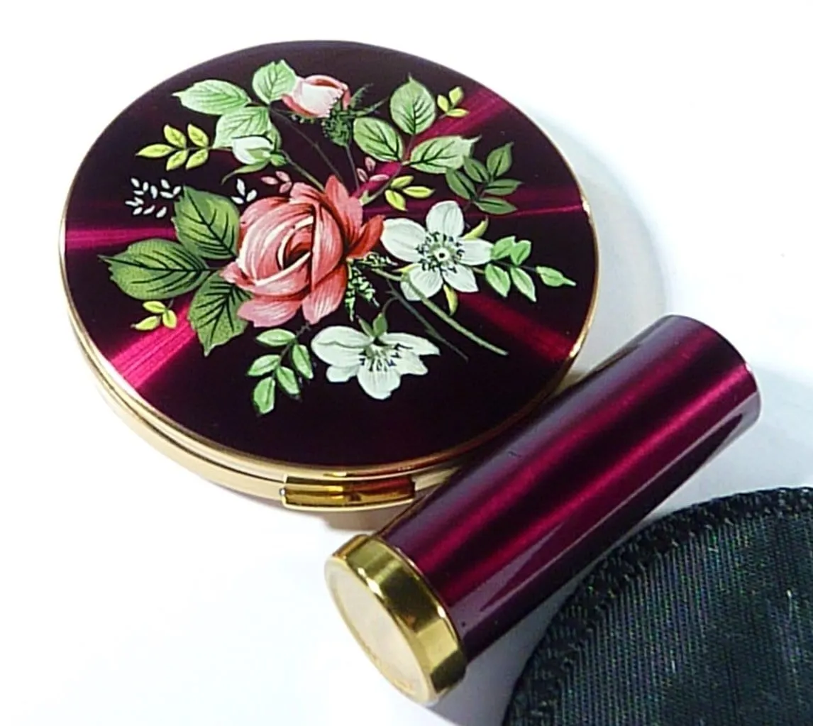 Vintage Compact And Lipstick Case Unused Regent Of London Set 1950s