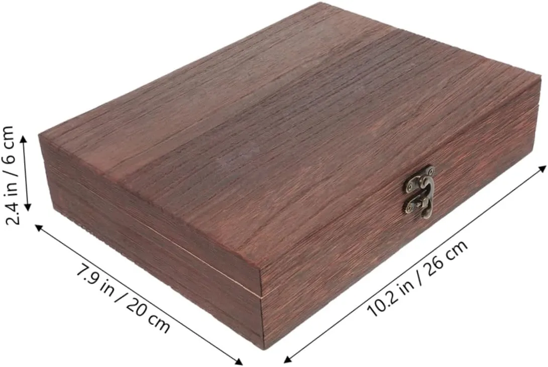 Wakauto Wooden Storage Box Set 2pcs Lidded Craft Organizer Hinged Lid Keepsake Organizer Box for Jewelry Eyeglasses Watches