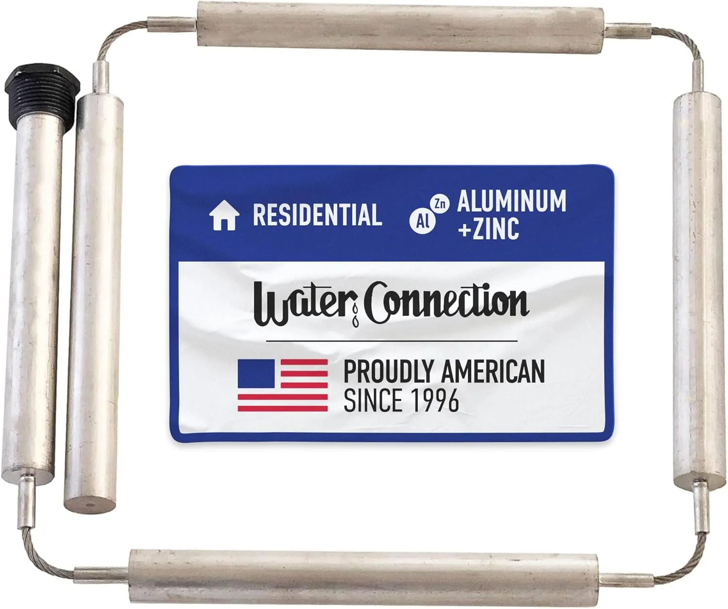 Water Connection, Aluminum Zinc Anode Rod for Hot Water Heater, Flexible Aluminum Anode Rod, Get Rid of Rotten Egg Smell in Hot Water, Hex Head ¾ NPT x 44" Segmented, Easy Installation in Small Areas