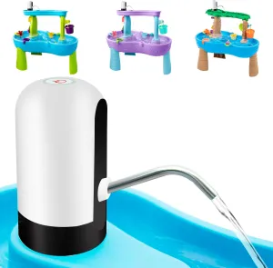 Water Table Pump: 3 Hours of Non-Stop Work Fun for Kids Battery Powered Water Outdoor Pump for Water Table White