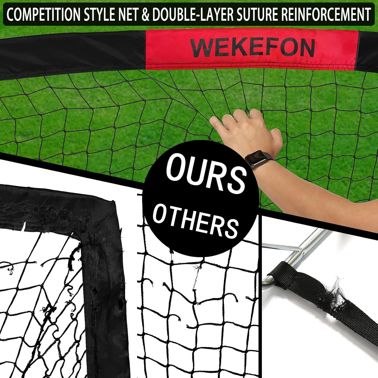 WEKEFON Soccer Goal, 5' x 3.1' Portable Soccer Net with Carry Bag for Backyard Games and Training for Adults and Youth Soccer Practice
