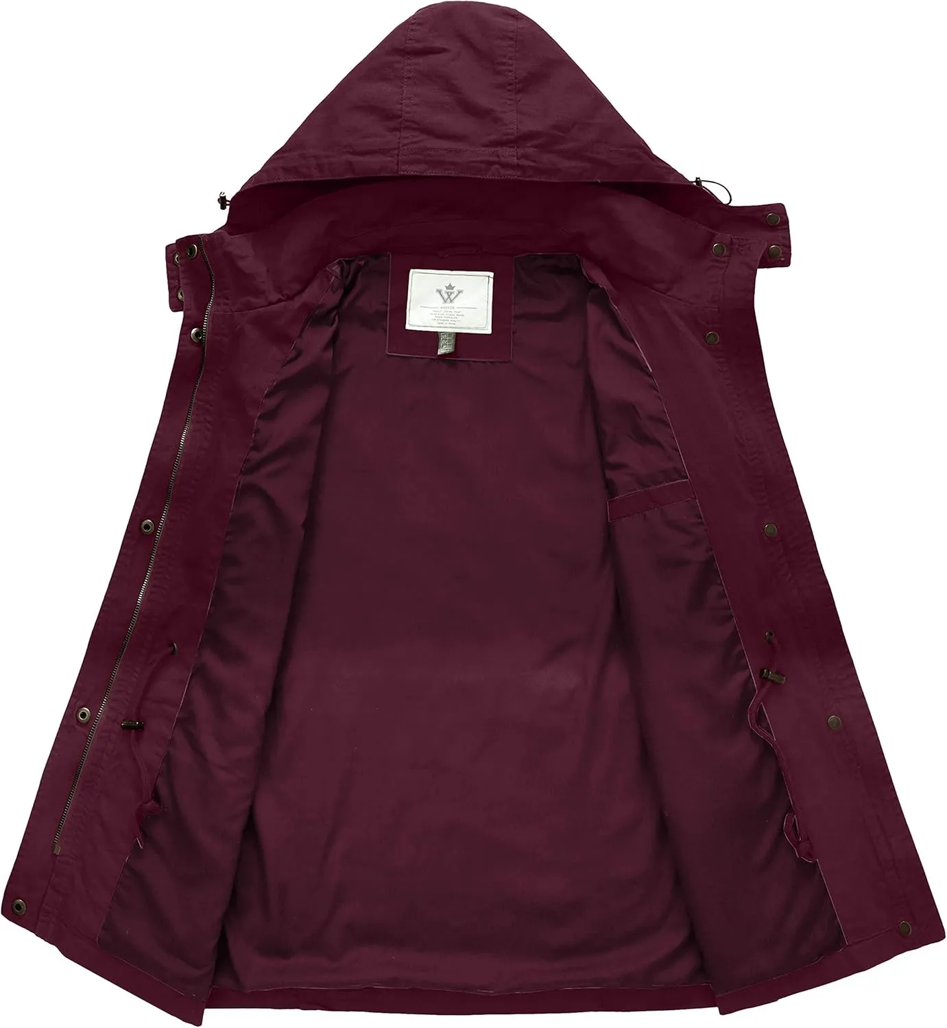 WenVen Women's Anorak Military Jacket Lightweight Casual Cotton Coat with Hood