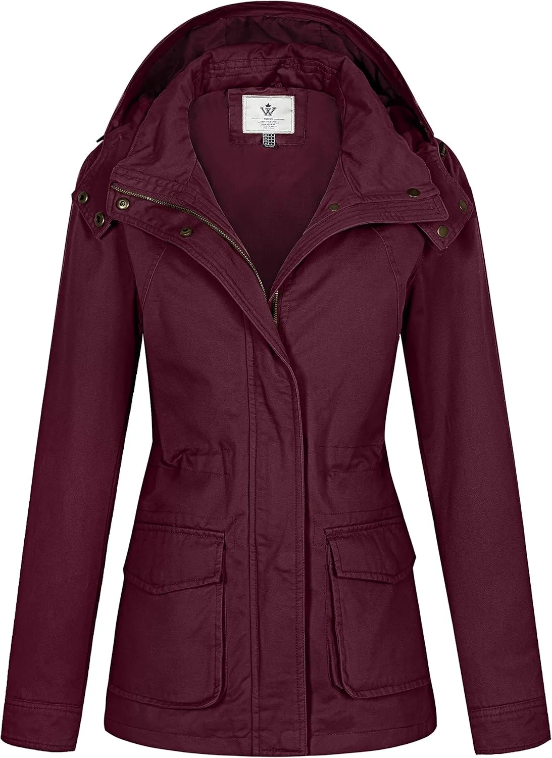 WenVen Women's Anorak Military Jacket Lightweight Casual Cotton Coat with Hood