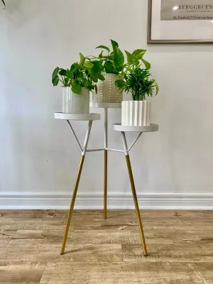White Metal 3-Tier Plant Stand/Table