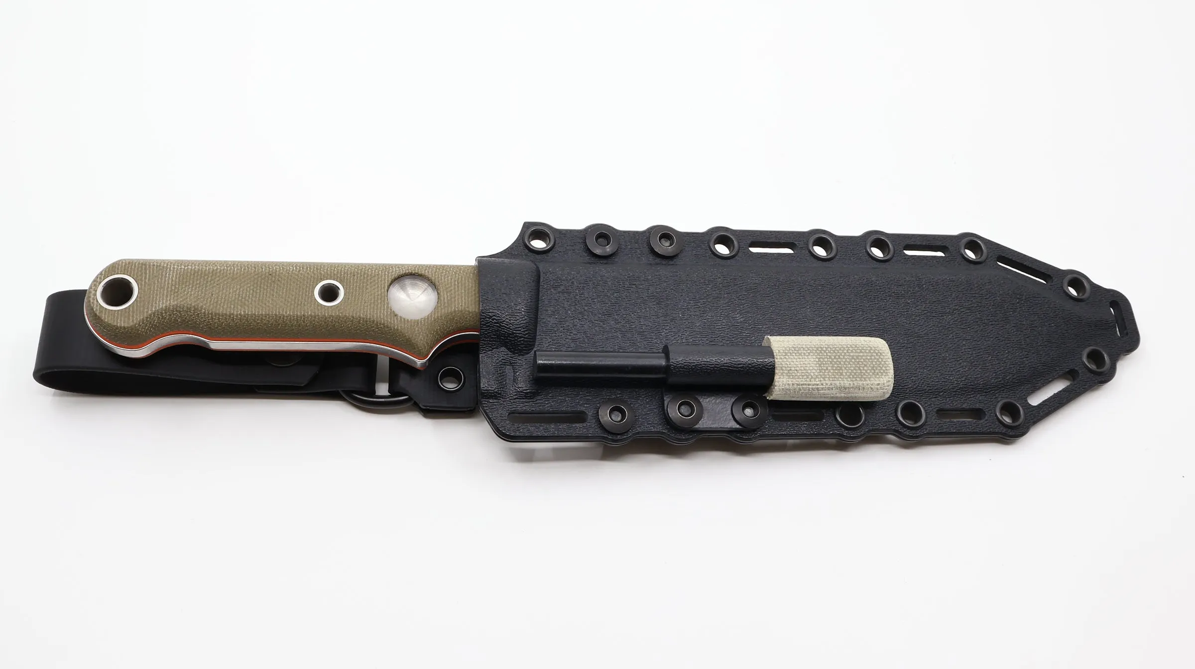 White River OD Green Handle White Stainless Steel Fixed Blade Knife - WRFC7