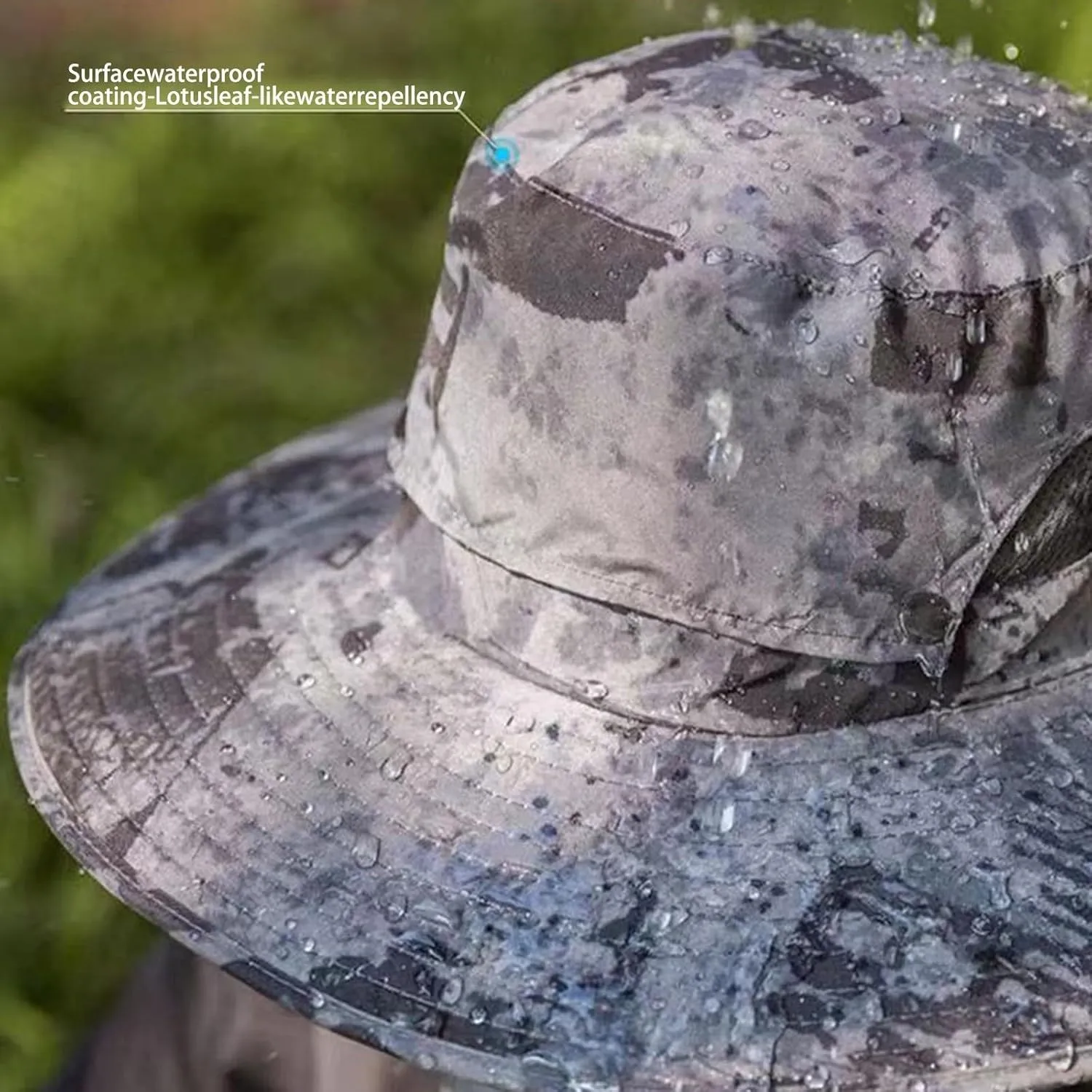 Wide Brim Solar Fan Hat, UPF 50  Bucket Hats with Solar Powered Fans for Beach Hiking Camping Fishing Outdoor