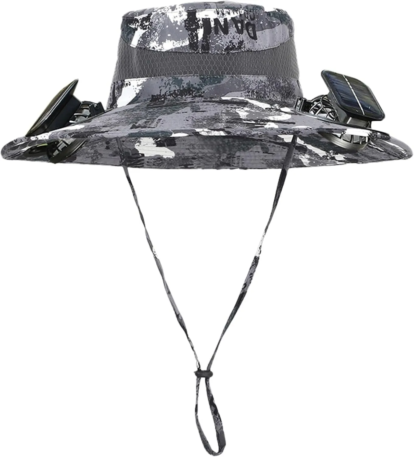Wide Brim Solar Power Fan Hat, UPF 50  Bucket Hat with Solar Powered Fans for Hiking Fishing Outdoor Beach Camping