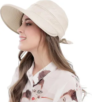 Wide Large Brim Sun Hat Summer UV Protection Thin Hat 2 in 1 Beach Sun Hat