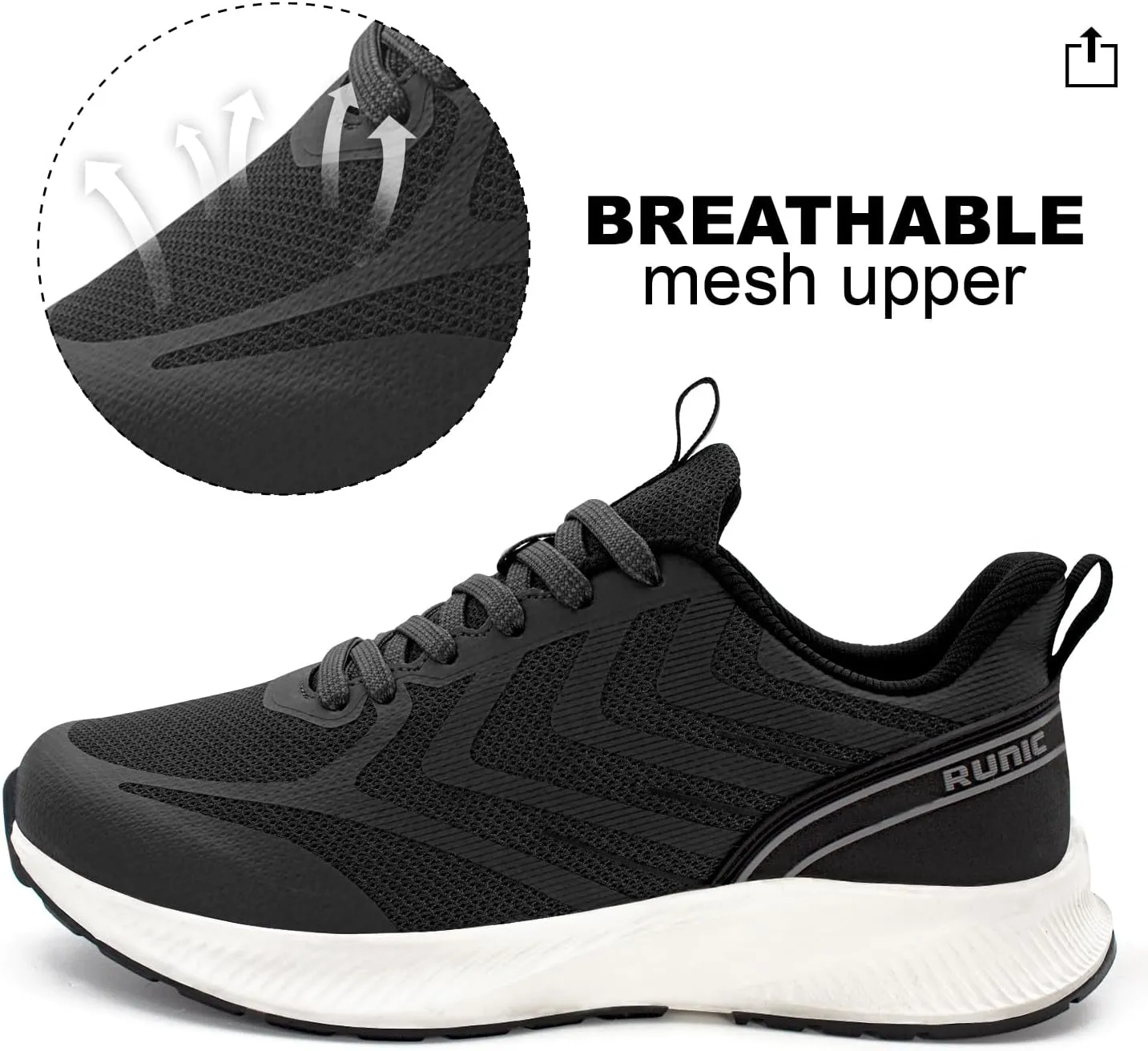 Wide Toe Box Sneakers for Women - Extra Wide Width Lightweight Running Shoes, Breathable Walking Tennis Shoes with Arch Support and Non-Slip Rubber Outsole