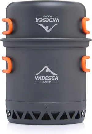 widesea Camping Cookware Outdoor Pot Pan Cooking Equipment Heat Exchange Design for Hiking Backpacking Travel