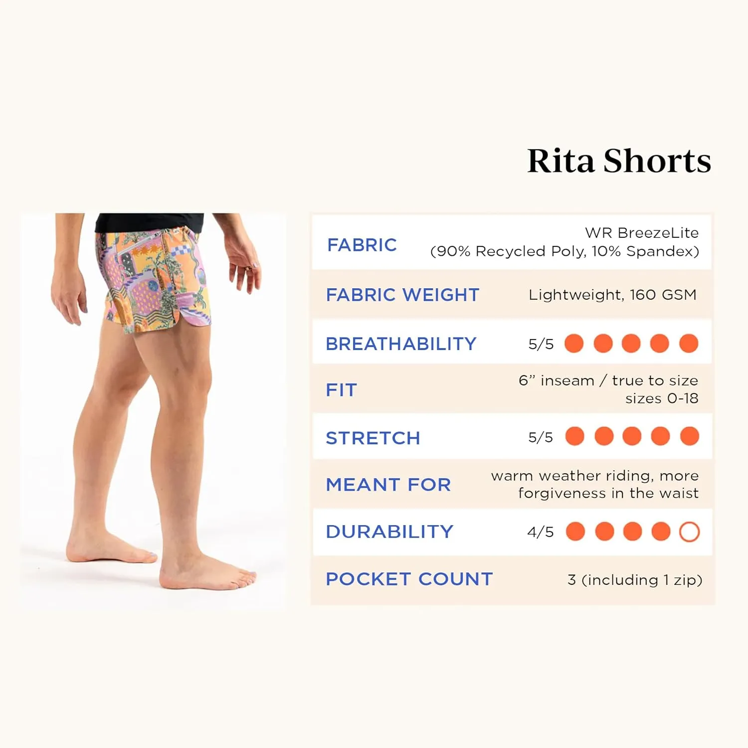 Wild Rye Women’s Rita Short, MTB Lightweight Bike Shorts, UPF 50, 6” Inseam & Pockets for Gravel & Mountain Biking