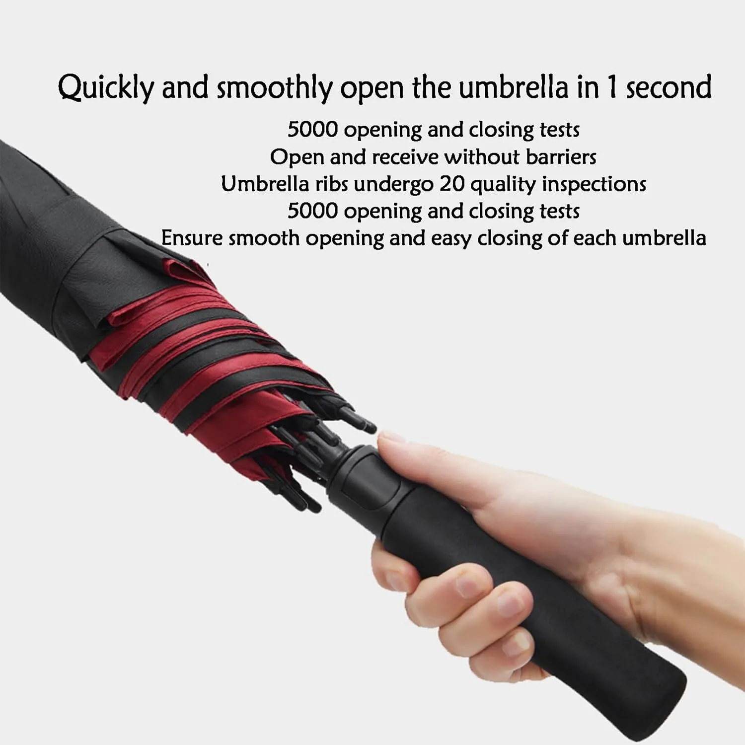 Windproof Umbrella Large Golf Umbrellas for Rain 49/53/59 Inch 8 Ribs,One-Click Automatic Open and Close,Double Canopy Oversized Vented Stick Umbrellas for Men and W black-125cm