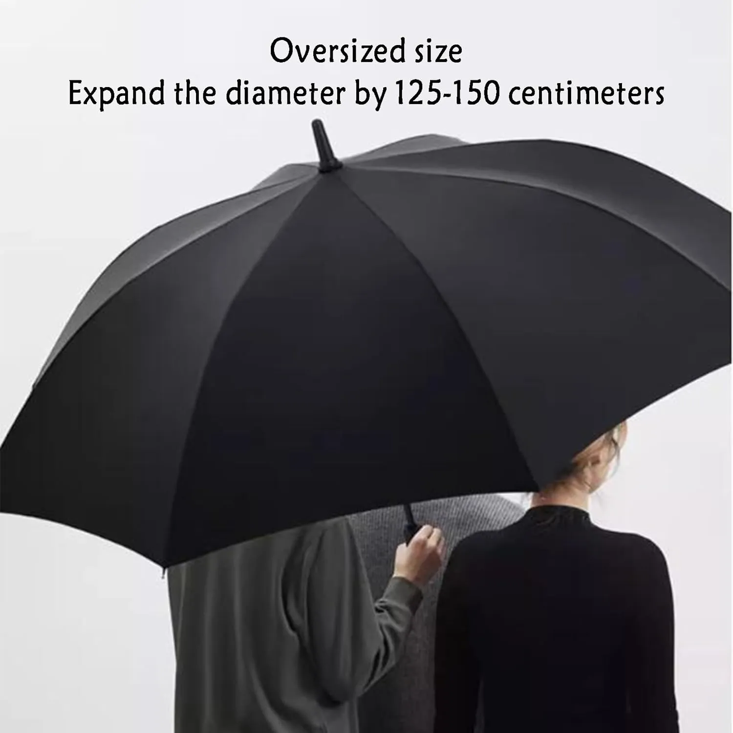 Windproof Umbrella Large Golf Umbrellas for Rain 49/53/59 Inch 8 Ribs,One-Click Automatic Open and Close,Double Canopy Oversized Vented Stick Umbrellas for Men and W black-125cm