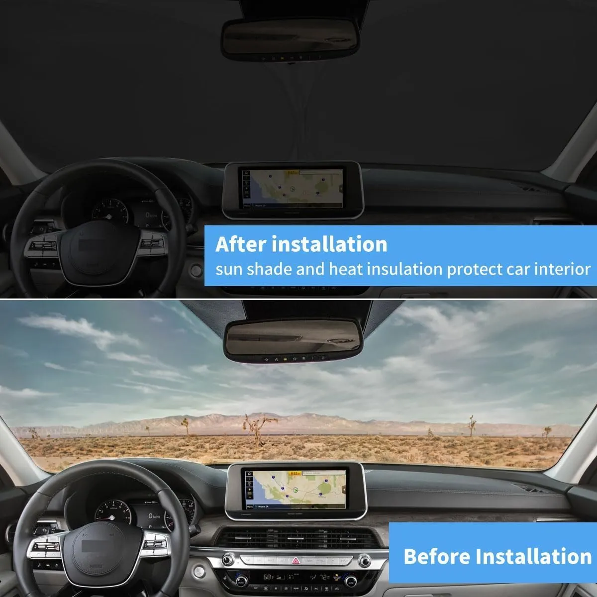 Windshield Sun Shade for 2018-2025 Chevy Traverse (LS, LT, RS, Redline, Premier, High Country), Front Window Sunshade for Chevrolet Traverse, Folable Sun Visor Cover Block Out Rays & Heat
