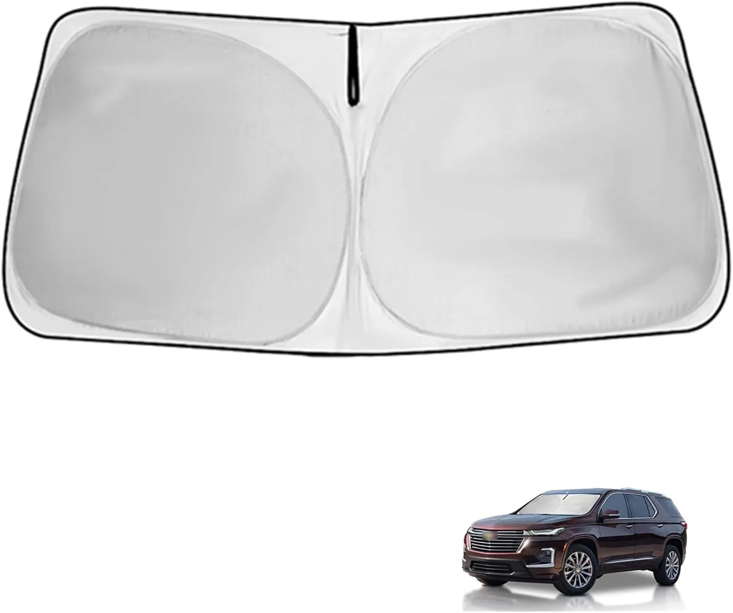 Windshield Sun Shade for 2018-2025 Chevy Traverse (LS, LT, RS, Redline, Premier, High Country), Front Window Sunshade for Chevrolet Traverse, Folable Sun Visor Cover Block Out Rays & Heat