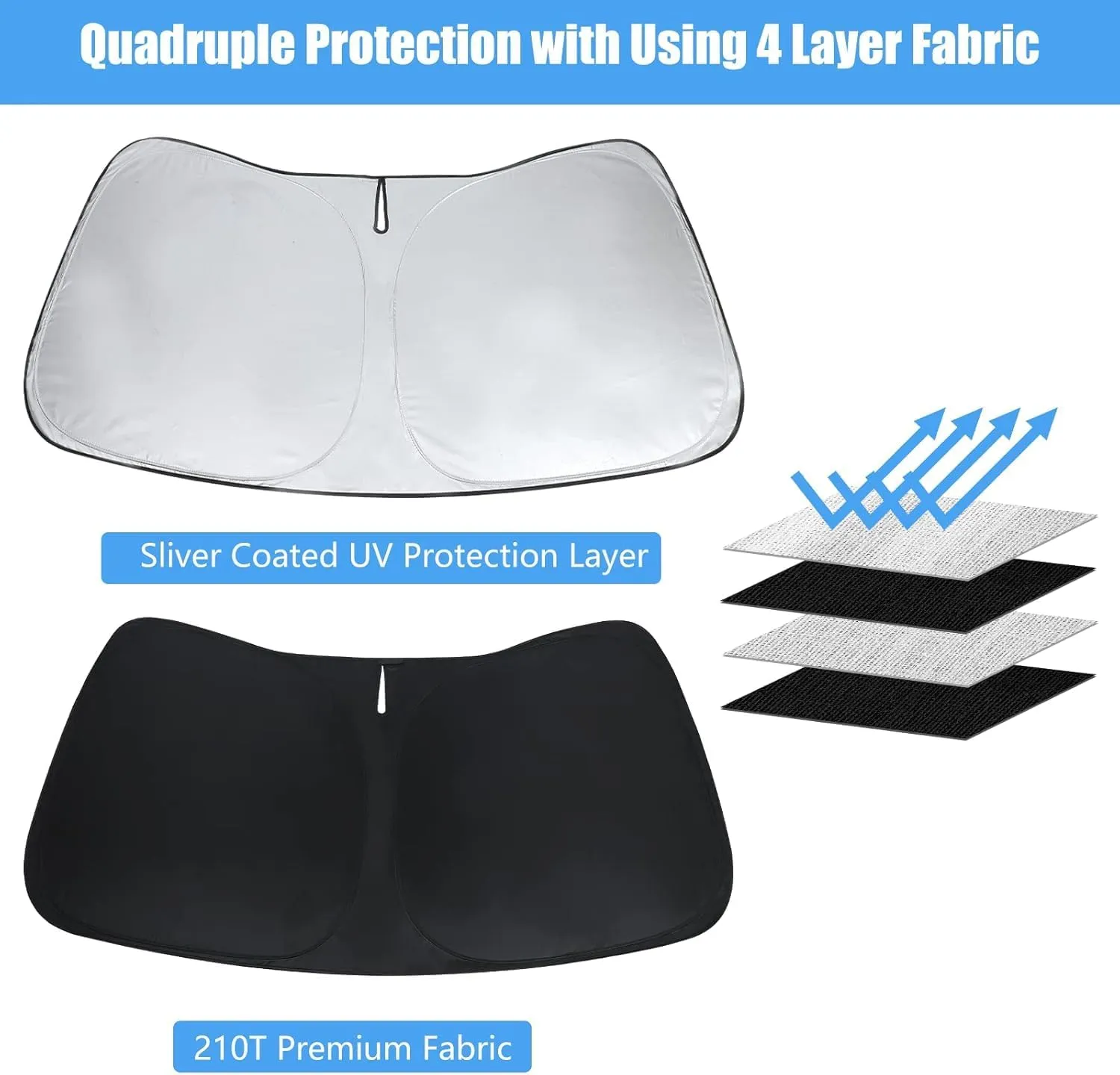 Windshield Sun Shade for 2018-2025 Chevy Traverse (LS, LT, RS, Redline, Premier, High Country), Front Window Sunshade for Chevrolet Traverse, Folable Sun Visor Cover Block Out Rays & Heat