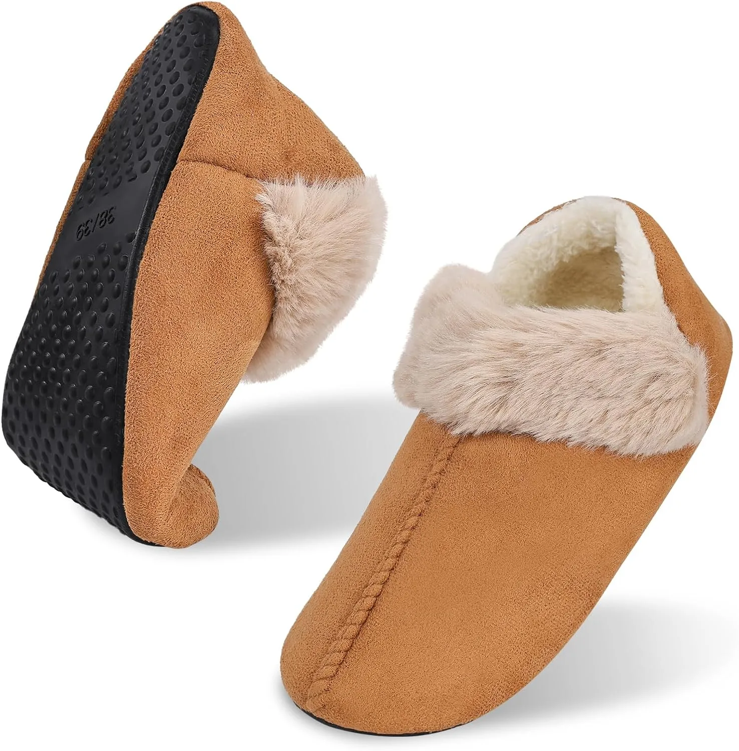 Winter Warm Floor Slippers for Women Man, Unisex Cozy Comfy Home Bedroom Shoes with Soft Sole, Plush Lightweight House Slippers