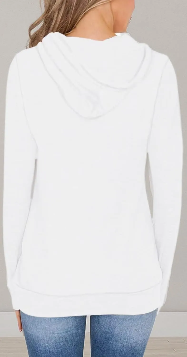 Women's Long Sleeve Hoodies Tops Lightweight Hooded Sweatshirts Pullover Casual Tunic Shirts with Pocket