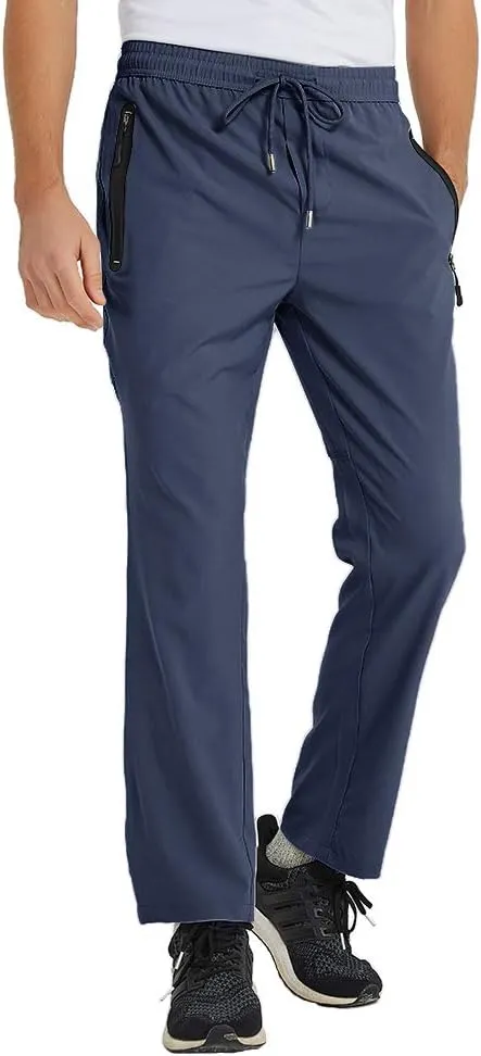 YSENTO Mens Track Pants Quick Dry Lightweight Joggers Athletic Hiking Pants Zipper Pockets