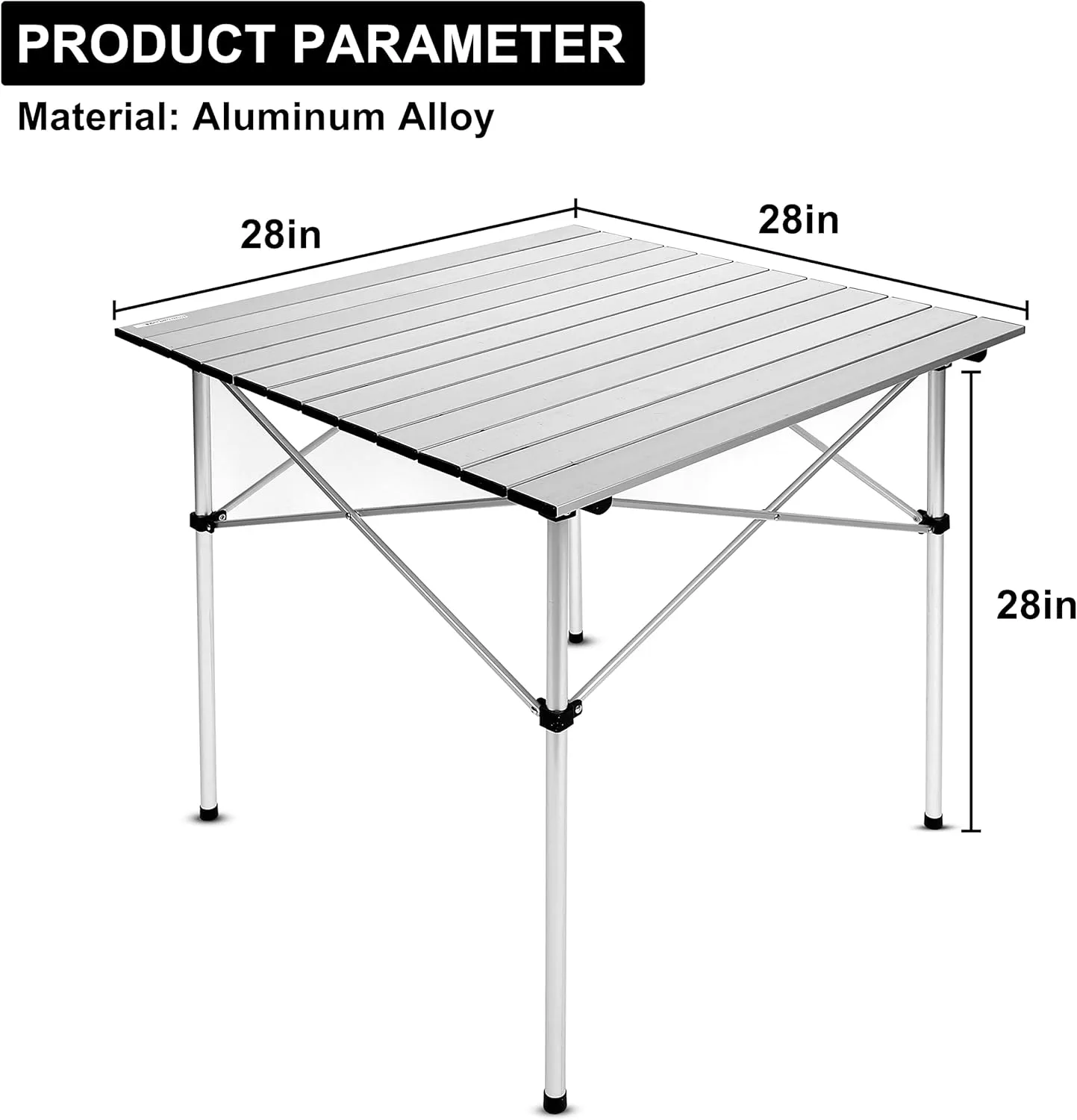 YSSOA Lightweight Folding Camping Table with Carry Bag︱Ultra-Compact Aluminum Table for Picnic, Beach, Traveling, Backyards, BBQ (Color: White)