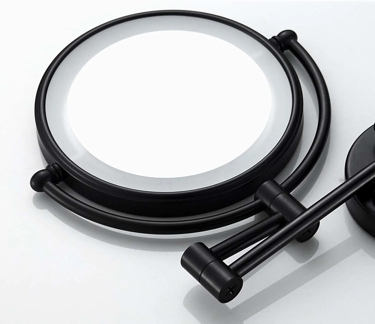 YSUEFIJO Lighted Vanity Makeup Mirror, Double Sided Magnifying Mirror, Magnifying LED Vanity Mirror, Extension Foldable Arm, Portable Cosmetic Mirror, for Makeup, Hair Styling