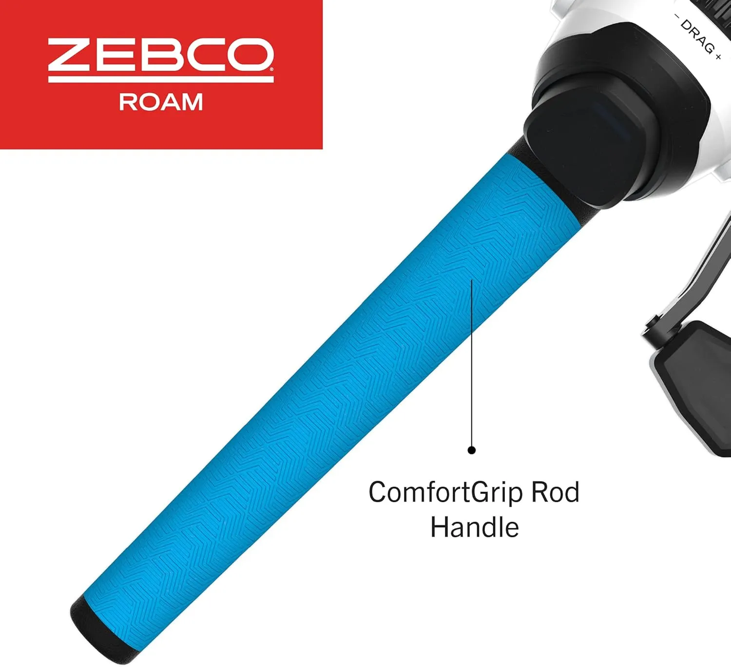 Zebco Roam Spincast Reel and Fishing Rod Combo, 6-Foot 2-Piece Fiberglass Fishing Pole with ComfortGrip Handle