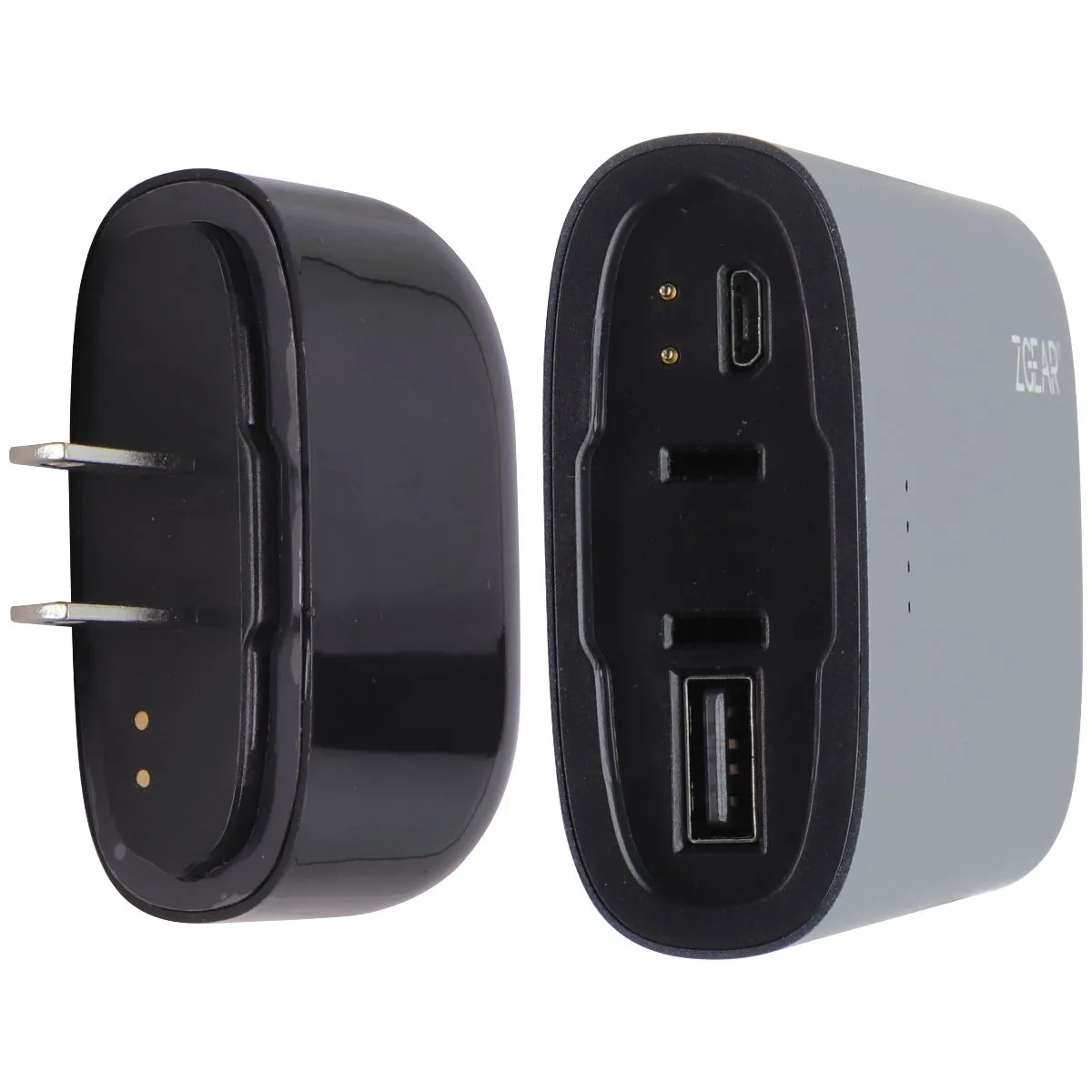 ZGear (10,000mAh) 2-in-1 Power Bank and Detachable Wall Charger - Black/Gray