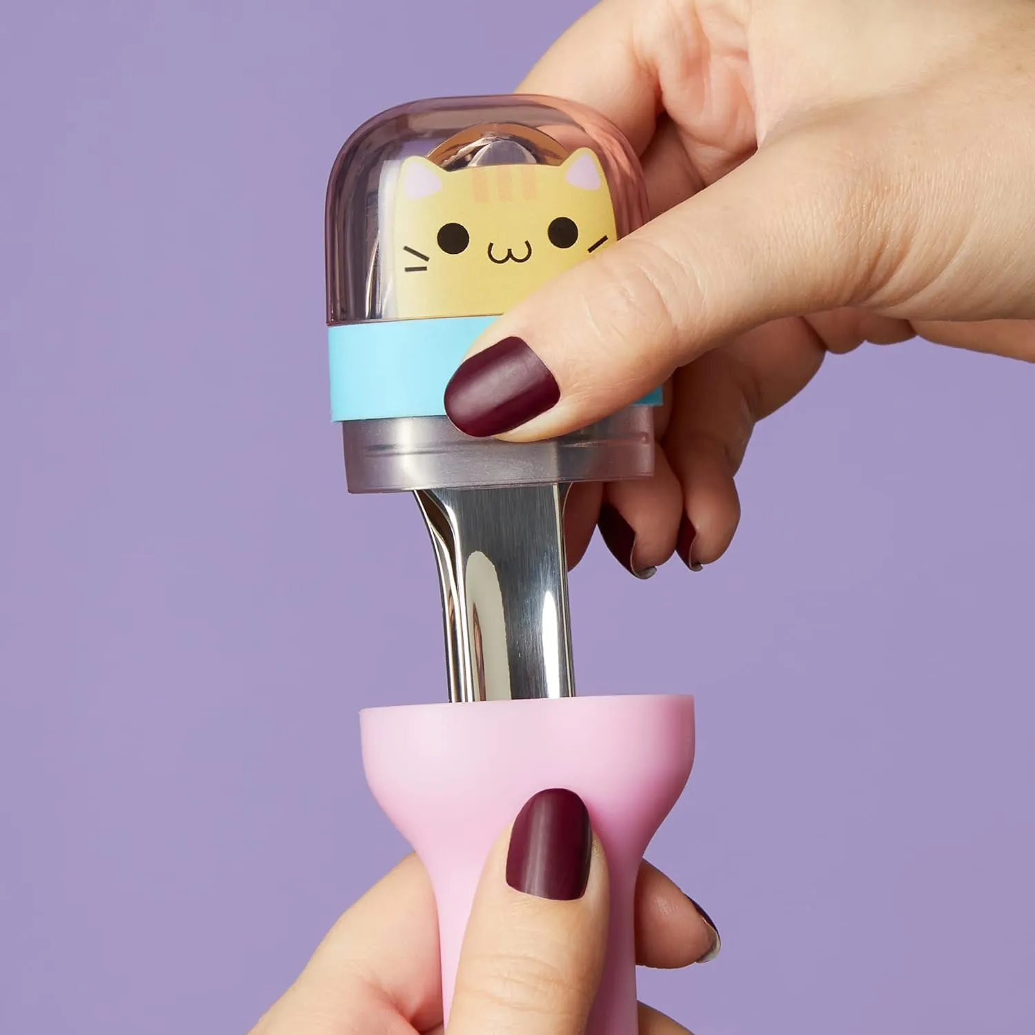 ZOKU Kids Pocket Utensil Set, Kitty - Stainless Steel Fork, Knife, and Spoon in Case - Portable Design for Travel, School, Picnics, Camping and Outdoor Home Use