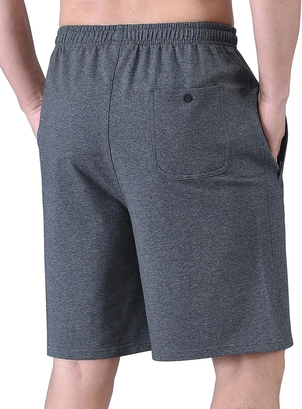Zoulee Men's 9" Lightweight Jersey Shorts Front Zipper