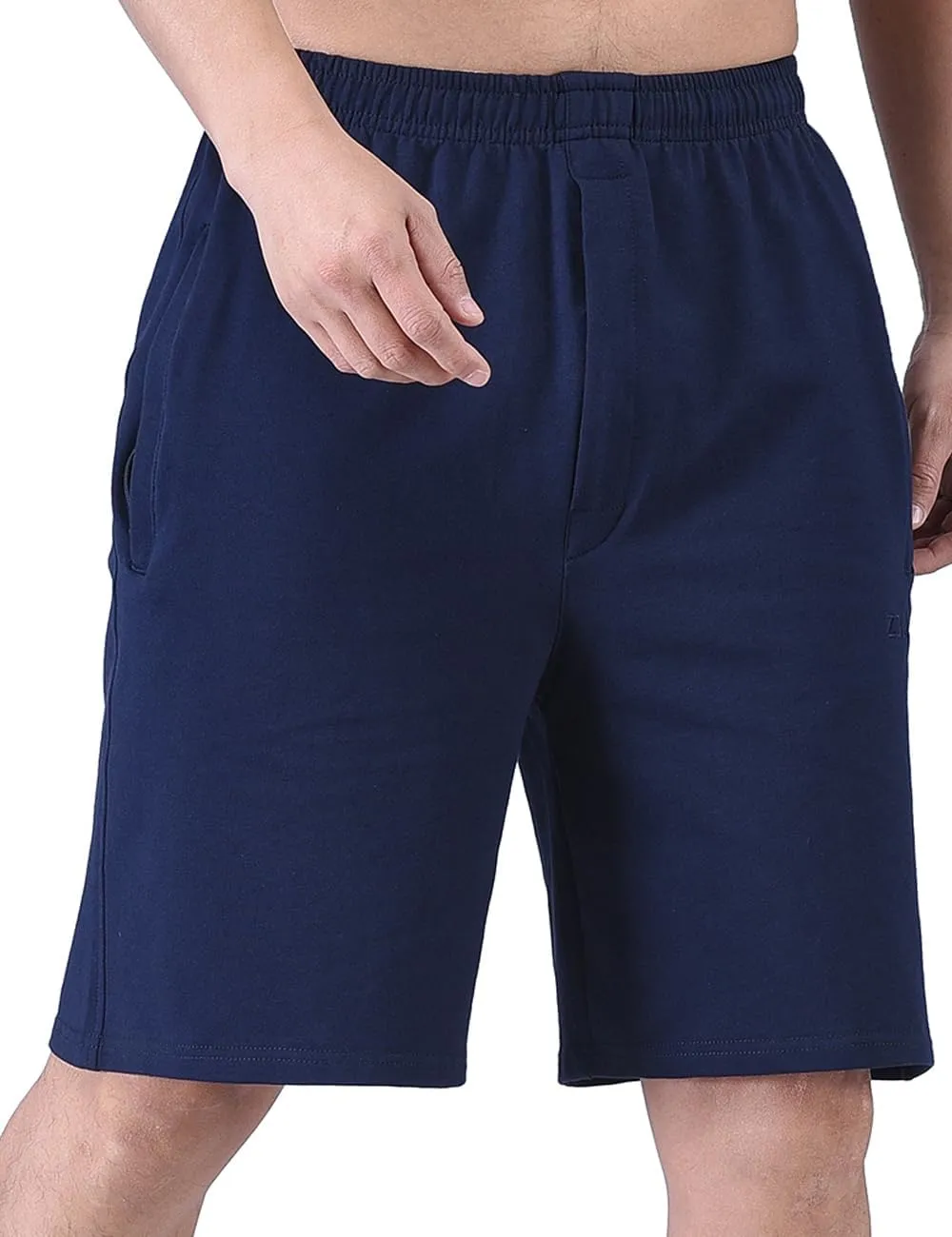 Zoulee Men's 9" Lightweight Jersey Shorts Front Zipper