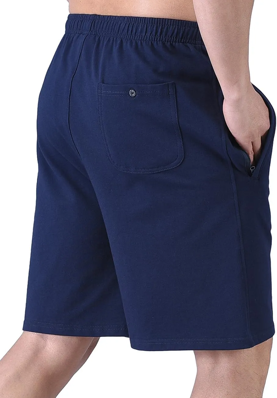Zoulee Men's 9" Lightweight Jersey Shorts Front Zipper