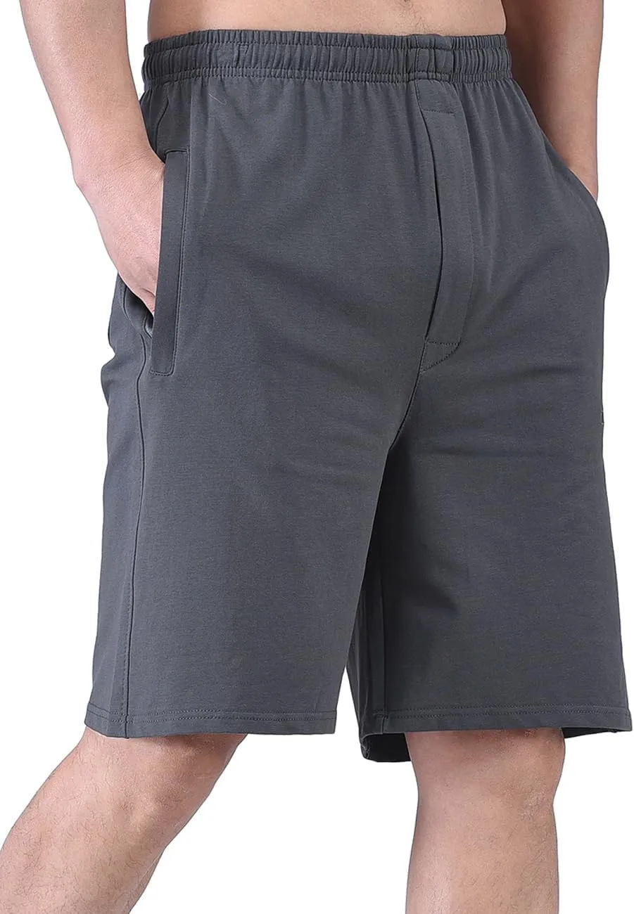 Zoulee Men's 9" Lightweight Jersey Shorts Front Zipper