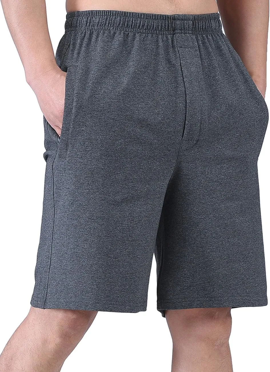 Zoulee Men's 9" Lightweight Jersey Shorts Front Zipper