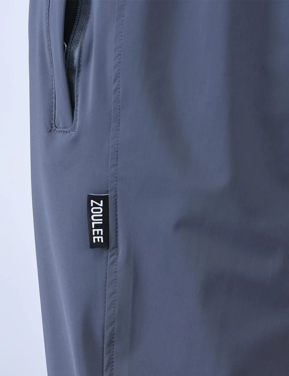Zoulee Men's Elastic Waist Zipper Fly Hiking Pants Quick-Dry Lightweight Outdoor Sweatpants