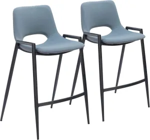 Zuo Modern Counter Chair Set, Gray, Black