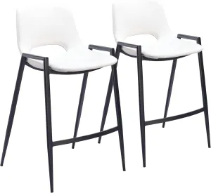 Zuo Modern Counter Chair Set, White, Black